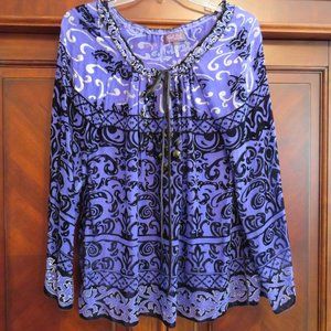 Hale Bob Purple Burnout Velvet Tunic S